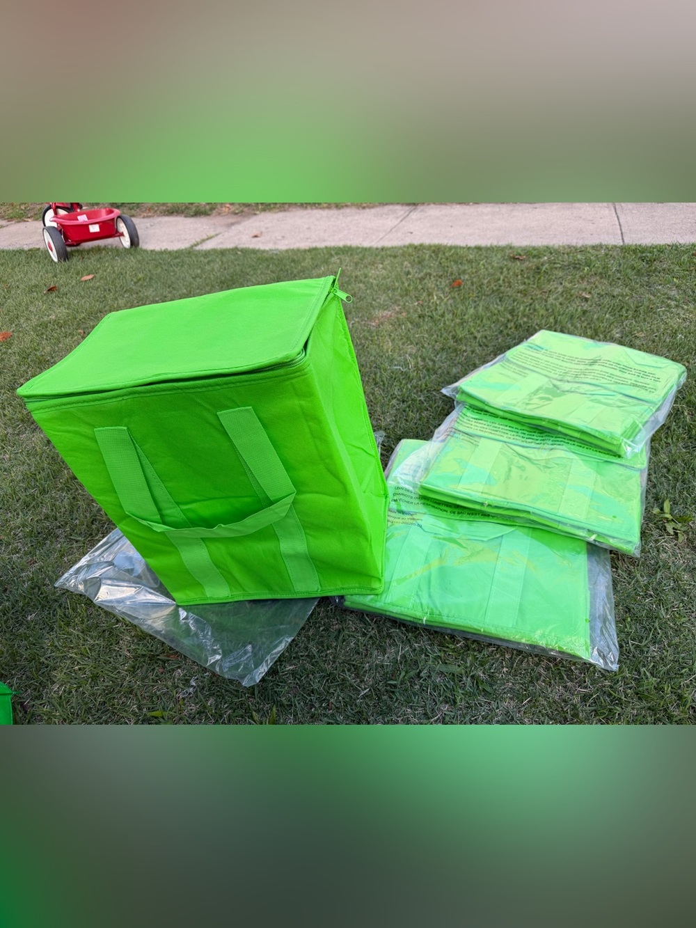 Neon Green Insulated Delivery Tote with Handles